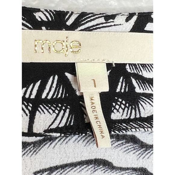 Maje Rolina Hawaiian Tropical Print Button Front Dress Sz 1 = Small - Picture 7 of 12